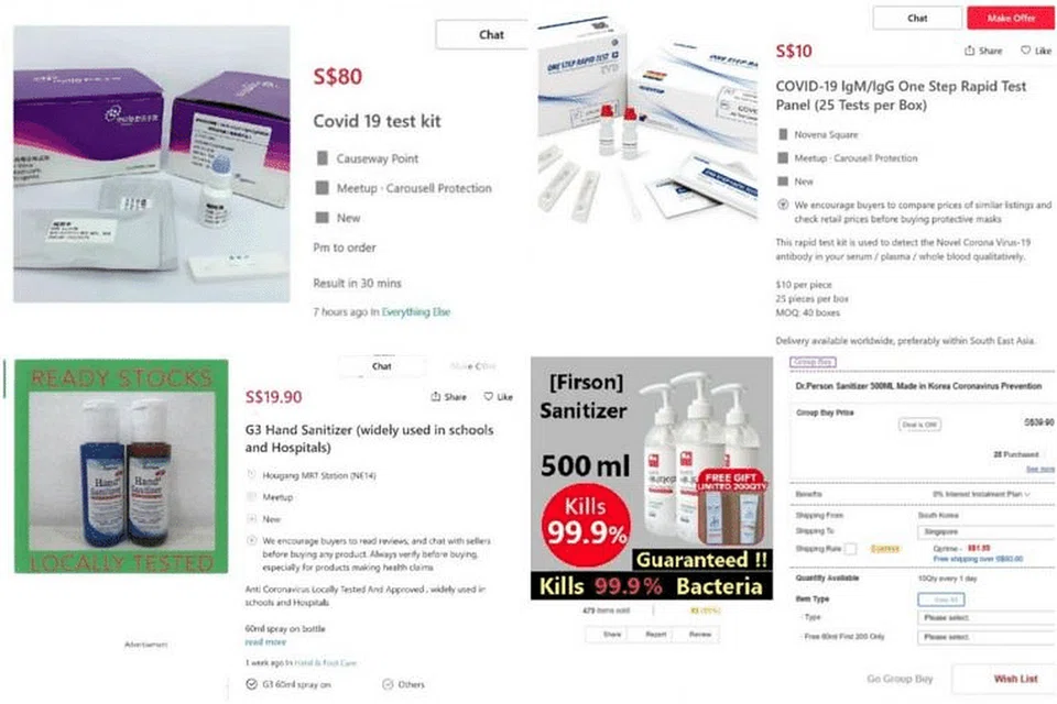 Penguasa Sains Kesihatan (HSA) mengeluarkan lebih 1,600 surat amaran kepada penjual dan syarikat menjual produk yang membuat dakwaan palsu berkaitan Covid-19. - Foto HSA