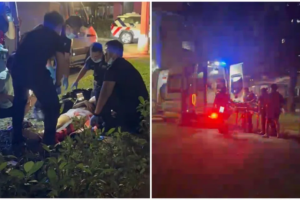 Seorang lelaki berusia 20 tahun dibawa ke Hospital Khoo Teck Puat (KTPH) dalam keadaan sedar.