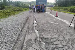 Lokasi kemalangan yang mengorbankan seorang penunggang basikal warga Singapura pada 14 Jun.
