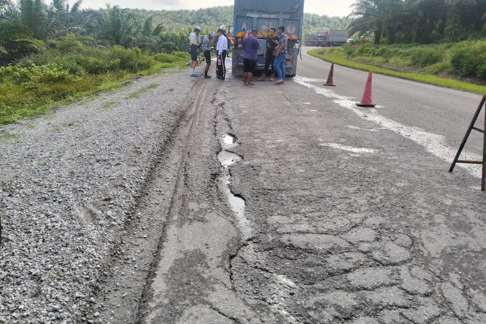 Lokasi kemalangan yang mengorbankan seorang penunggang basikal warga Singapura pada 14 Jun.