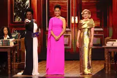 Pelbagai fesyen menarik dapat dilihat semasa acara Anugerah Emmy 2024 pada 15 September. (dari kiri) Pelakon Viola Davis, Gina Torres dan Christine Baranski memakai gaun berbeza semasa di atas pentas untuk menyampaikan anugerah. 