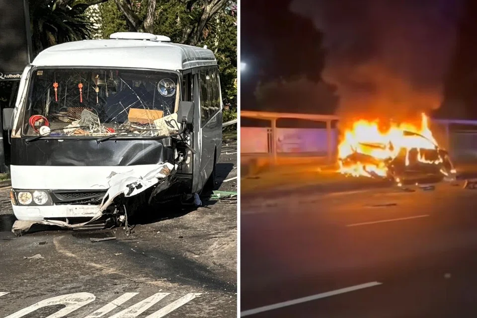 Dalam nahas pada pagi 6 Mac itu, sebuah bas sekolah remuk sementara sebuah kereta terbakar. Pemandu kereta itu dan tiga penumpangnya diberkas bagi beberapa kesalahan.