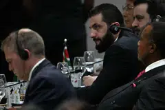Presiden Syria, Ahmad Al Sharaa, menghadiri Sesi Pleno Umum Pemimpin dalam rangka Persidangan Perubahan Iklim PBB COP30 di Belem, Negeri Para, Brazil, pada 6 November 2025. 