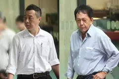 DIDAKWA: Poiter Agus Kentjana (kiri) dan Wui Ong Chuan mengaku bersalah atas satu pertuduhan menipu dan satu pertuduhan di bawah Akta Barangan Strategik (Kawalan).