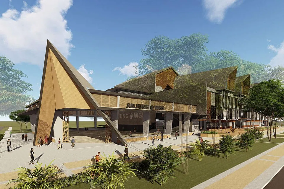 ANJUNG@WGS: Terletak di sepanjang Engku Aman Road, bangunan Anjung@WGS menyediakan ruang yang luas untuk kegiatan masyarakat, sukan dan majlis perkahwinan. Bangunan itu dijadualkan siap tahun depan. - Foto WGS