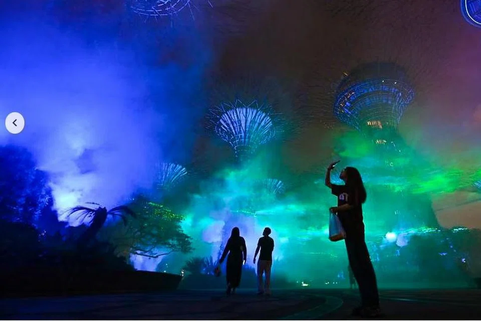 Alami keunikan dan keindahan seni pemasangan Cahaya Utara (Northern Lights) atau ‘aurora borealis’, di Supertree Grove di Gardens by the Bay.