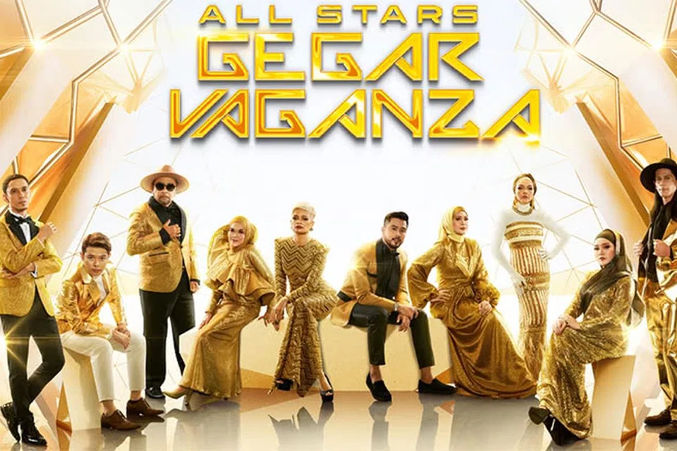 JIWA JUARA: (Dari kiri) Naqiu, Hady Mirza, Ayai Ilusi, Aishah, Jaclyn Victor, Aliff Aziz, Siti Nordiana, Noryn Aziz, Azharina dan Cliff Umar bakal berentap vokal dalam persaingan sengit All Stars Gegar Vaganza.