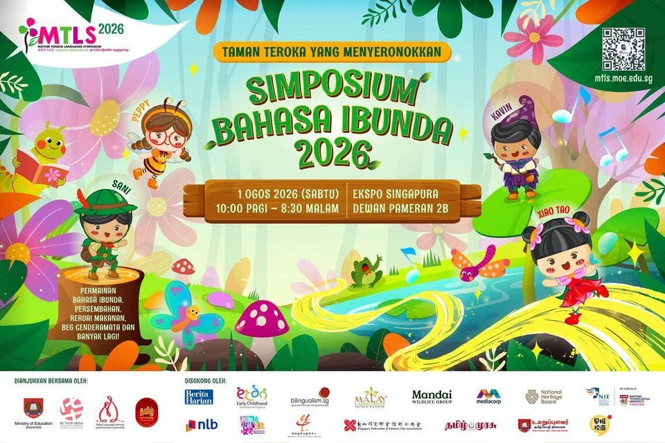 Simposium Bahasa Ibunda 2026 akan diadakan di Dewan Pameran 2B,Singapore Expo, antara 10 pagi dengan 8.30 malam, pada 1 Ogos.