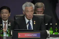PM Lee Hsien Loong hadir di Sidang Puncak Kumpulan 20 (G20) pada hari pertama di Nusa Dua, Bali, 
