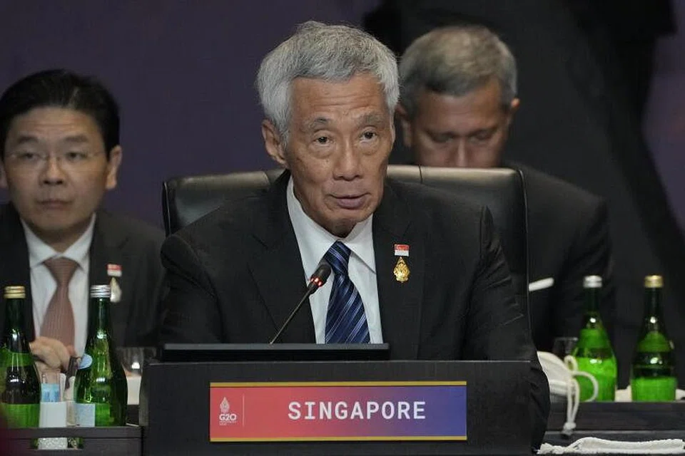 PM Lee Hsien Loong hadir di Sidang Puncak Kumpulan 20 (G20) pada hari pertama di Nusa Dua, Bali, 
