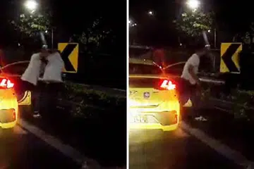 SEBABKAN KECEDERAAN: Tok Wee Hoong didakwa menolak Encik Allan Wong semasa berada di atas Ekspreswe Rentas Pulau (PIE), menyebabkan beliau terjatuh ke dalam longkang.