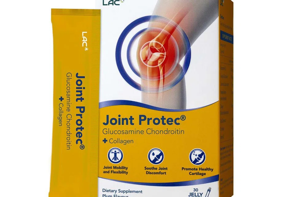 Produk LAC Joint Protec, mengandungi glukosamina, kondroitin, dan kolagen yang dikatakan dapat membantu menyihatkan sendi.