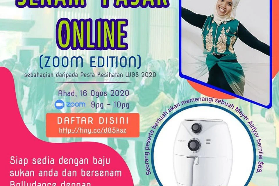 Ikuti senaman Bollydance bimbingan jurulatih dari Nawal Haddad Fitness dalam sesi Senam Senam Pasar dari 9 hingga 10 pagi,