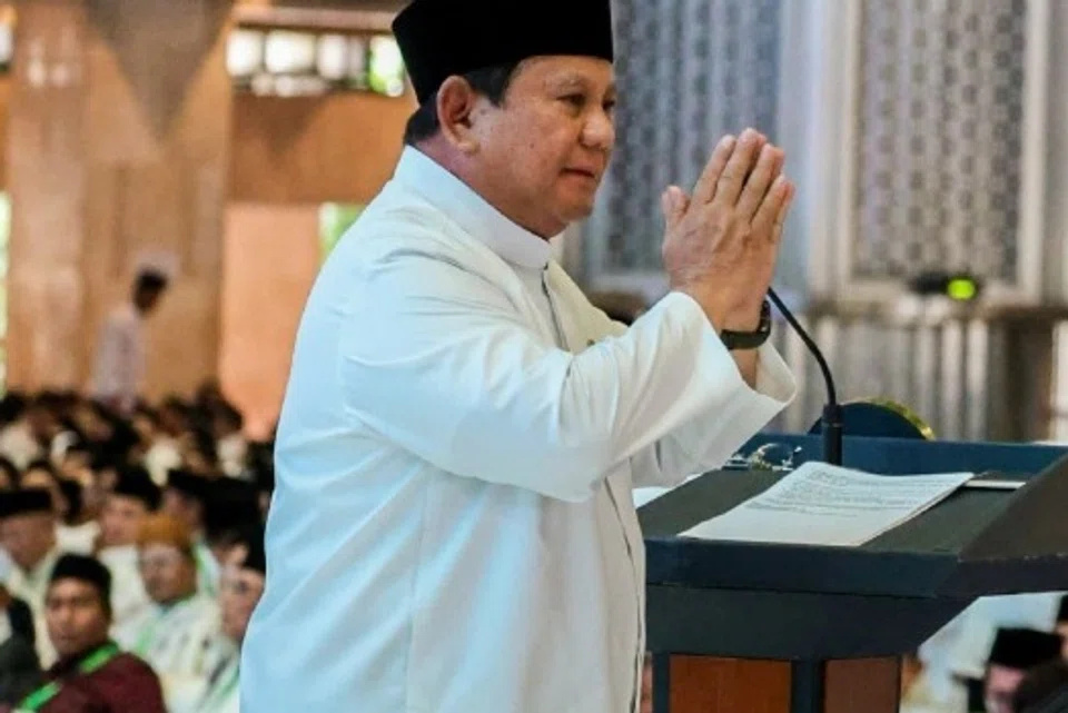 Presiden Prabowo Subianto semasa majlis pelantikan kepimpinan Majlis Ulama Indonesia (MUI), di Masjid Istiqlal, Jakarta, pada 7 Februari.