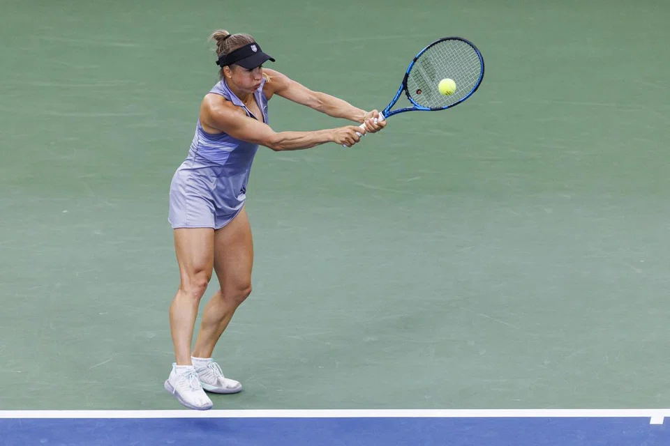 Yulia Putintseva, pemain tenis Kazakhstan, dalam aksinya melawan Jasmine Paolini dari Italy pada hari keenam Terbuka Amerika Syarikat 2024.