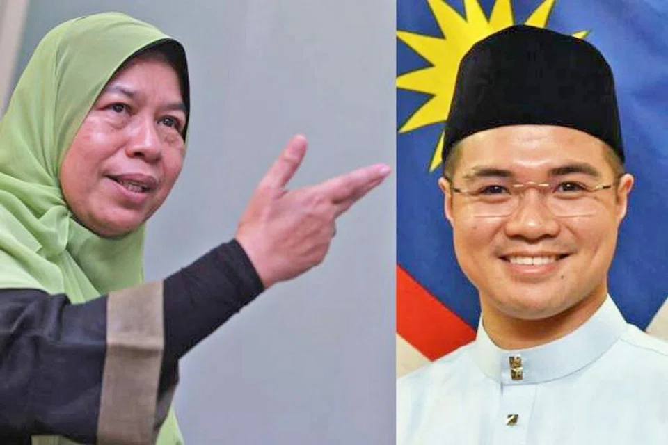 MAHU HAZIQ DIPECAT: Naib presiden Parti Keadilan Rakyat (PKR), Cik Zuraida Kamaruddin (kiri), berkata parti itu harus memecat ketua sayap muda PKR, Encik Haziq Abdullah Abdul Aziz (kanan), yang kini dikaitkan dengan kontroversi video seks. - Foto THE STAR