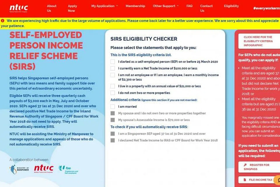ALAMI GANGGUAN: Laman tersebut tidak boleh diakses selama tujuh jam. FOTO: DIAMBIL DARI NTUC.COM.SG