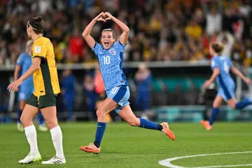 PEMAIN ‘AZIMAT’: Penyerang England Ella Toone meraikan golnya menentang Australia dalam separuh akhir Piala Dunia Wanita pada Rabu. 