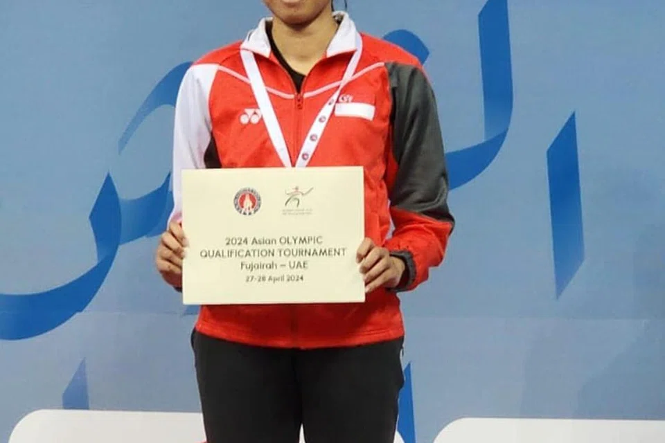JUARAI PERTANDINGAN: Kiria Tikanah Abdul Rahman setelah menjuarai pertandingan Kelayakan Olimpik Zon Asia-Oceania di Amiriah Arab Bersatu (UAE) pada 28 April, sekali gus melayakkan dirinya ke Sukan Olimpik 2024. 