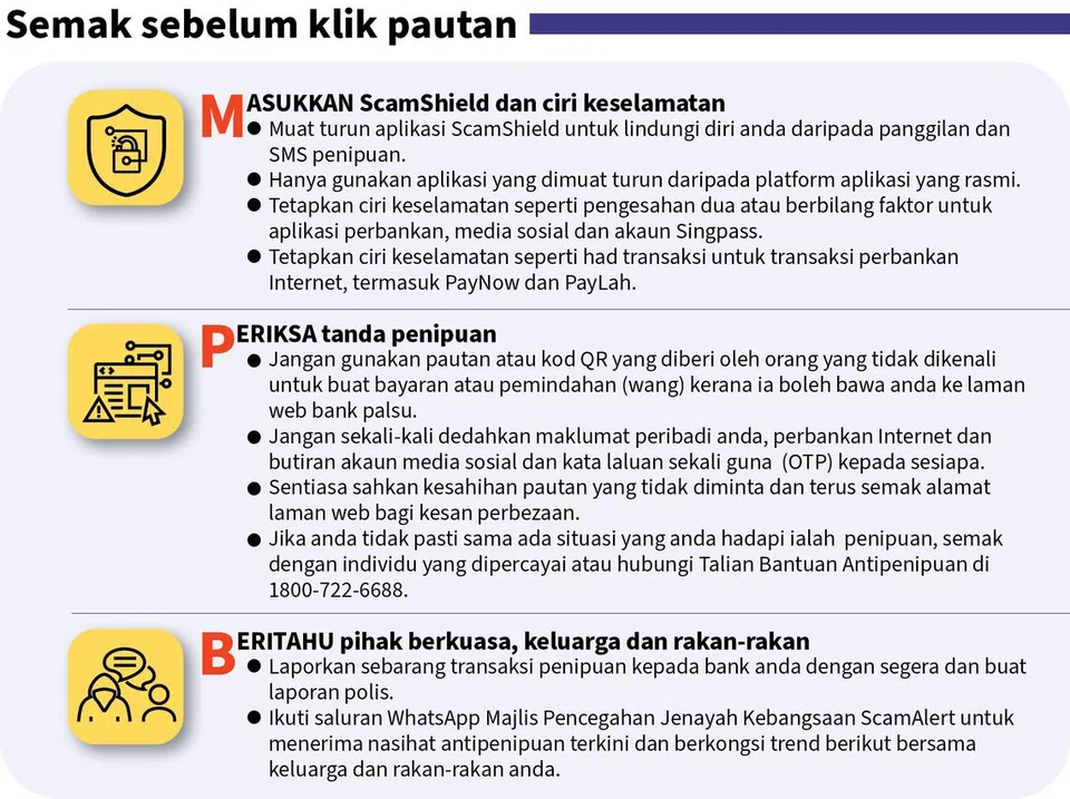 Anda dinasihatkan untuk terus berhati-hati. Jangan klik pada pautan yang mencurigakan. 