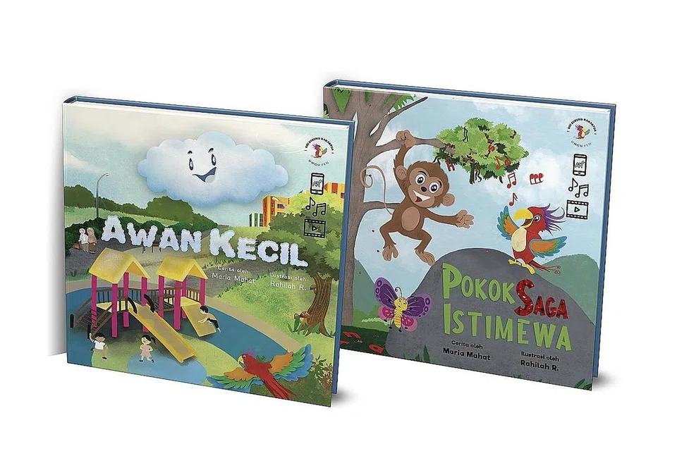 BOLEH DITEMPAH: Dua buku di bawah siri 'Siri Burung Kakaktua' ialah 'Pokok Saga Istimewa' dan 'Awan Kecil'.