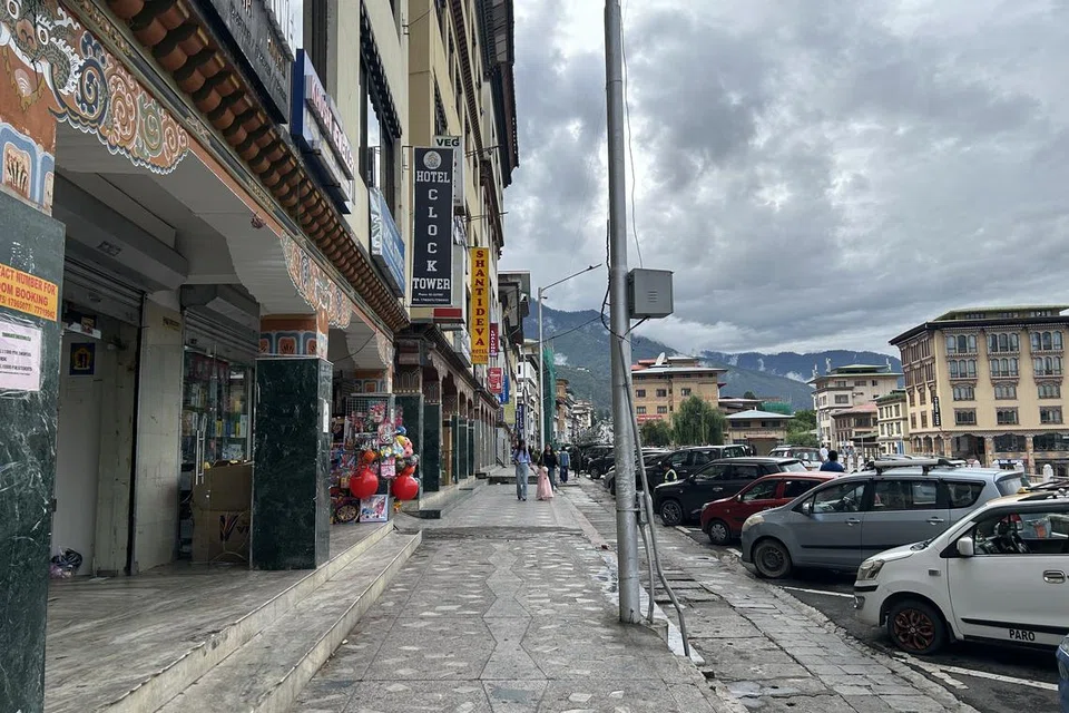 Daerah beli-belah terkenal di Thimphu, Bhutan.