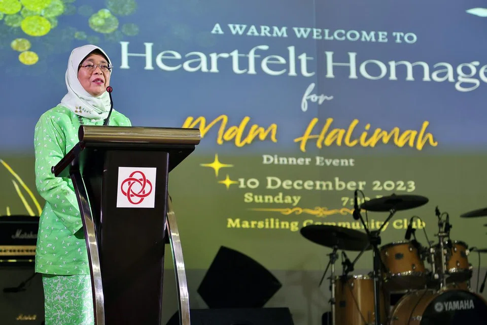RAKAM TERIMA KASIH: Puan Halimah Yacob merupakan penasihat akar umbi Marsiling-Yew Tee selama dua tahun.