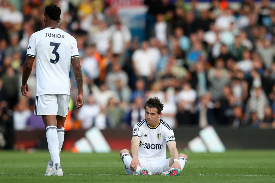 SAAT BERDUKA: Pemain Leeds United Brenden Aaronson berduka selepas pasukannya tersingkir daripada EPL.