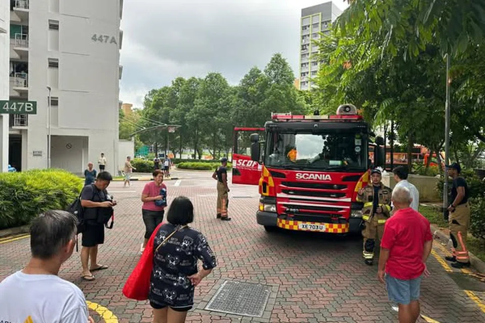 Pasukan Pertahanan Awam Singapura (SCDF) dimaklumkan mengenai kebakaran di Blok 447B Jalan Kayu pada sekitar 9.30 pagi.