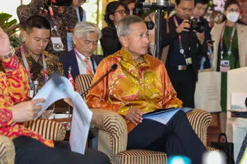 SUARAKAN KEPRIHATINAN: Menteri Ehwal Luar Dr Vivian Balakrishnan di Mesyuarat Menteri Luar Asean ke-56 di Jakarta pada 12 Julai 2023