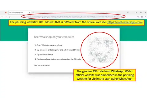 AWAS: Jenis laman palsu yang menyamar sebagai laman rasmi, WhatsApp Web.