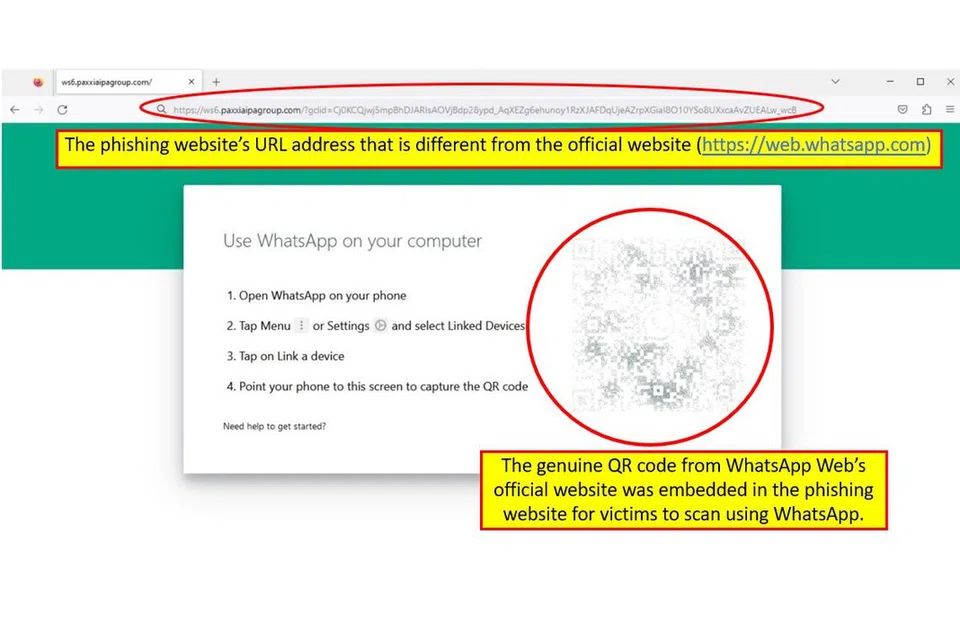 AWAS: Jenis laman palsu yang menyamar sebagai laman rasmi, WhatsApp Web.