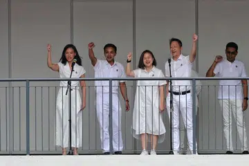 Cik Bernadette Giam, Profesor Madya Dr Elmie Nekmat, Cik Theodora Lai, Encik Lam Pin Min, calon PAP,GRC Sengkang
