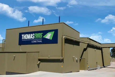 Loji sembelihan Thomas Foods International Lobethal, Australia, yang diiktiraf SFA untuk mengeksport daging ke Singapura. 