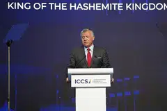 GALAK KEHARMONIAN: Raja Abdullah II antara lain menggariskan juga dua langkah lain bagi mempertahan perpaduan sosial dunia, iaitu bersatu padu menggalak keamanan dan keharmonian serta kekal komited buat jangka masa panjang. - Foto ICCS