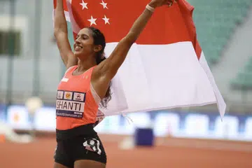 INSPIRASI: Pereira menjuarai acara 100 meter dan 200 meter larian pecut wanita dalam Kejohanan Olahraga Asia di Bangkok, Thailand pada Julai -menamatkan kemarau pingat Singapura selama 16 tahun pada perlumbaan Asia itu. 