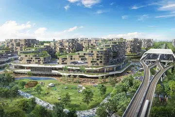 BANDAR TENGAH: Pemerintah akan melancarkan kumpulan pertama flat di bandar baru Tengah yang direka sebagai Forest City atau Bandar Hutan. - Foto HDB