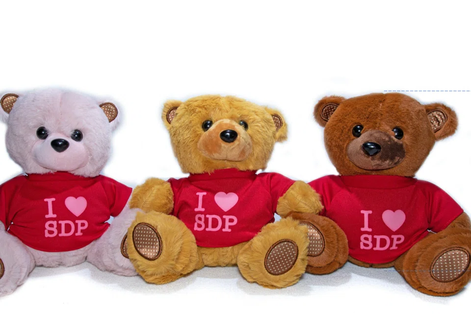 Patung beruang mainan yang berpakaian merah dengan slogan ‘I love SDP’ dikenali dengan nama ‘Danny the Democracy Bear’. Ia merupakan cenderahati edisi terhad oleh Parti Demokratik Singapura (SDP). 