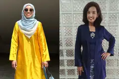 fesyen raya terpakai, busana raya lama, fesyen mampan, illydea ishak, nur sab’rina nordin