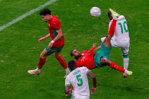 Penyerang Maghribi, Ayoub El Kaabi, Piala Negara-Negara Afrika,  menentang Comoros, bola sepak