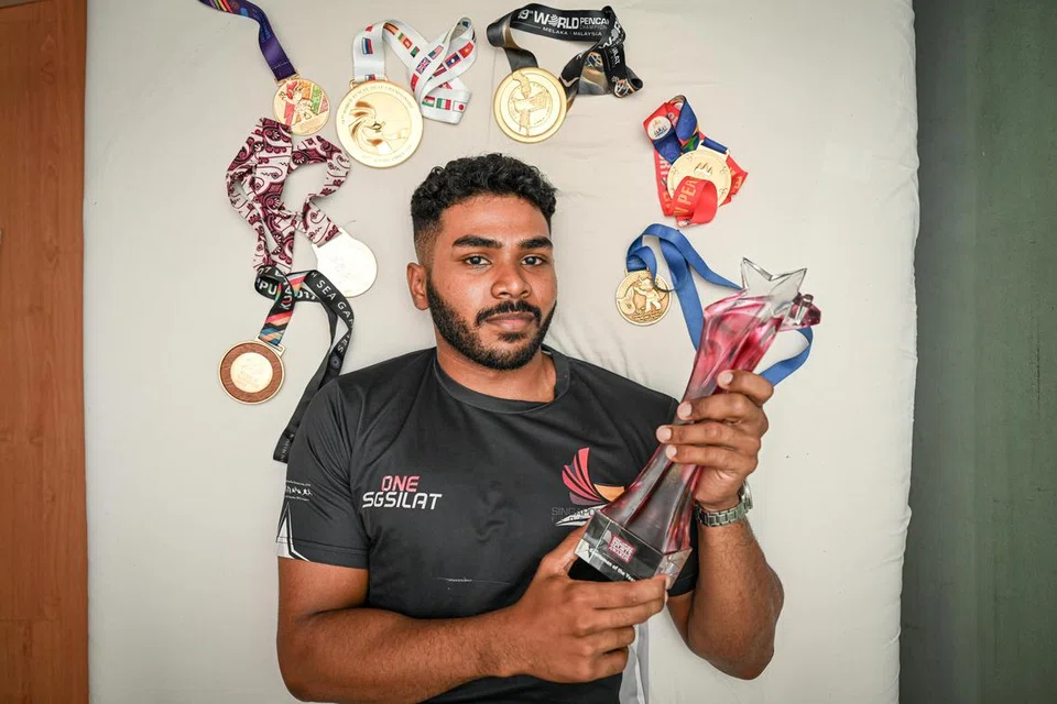 TERUNGGUL: Pesilat Sheik Farhan Sheik Alau’ddin dinobat Olahragawan Terbaik Anugerah Sukan Singapura 2023.