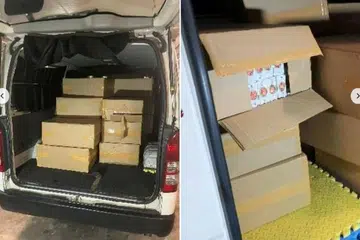 CUBA SELUDUP ROKOK: Pegawai kastam menemui 1,580 karton rokok yang tidak dibayar cukai dan wang tunai berjumlah $5,857 yang disyaki hasil penjualan daripada rokok seludup itu dalam sebuah van. 