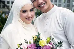 RAHSIA LIMA TAHUN: Pelakon Hannah Delisha (kIri) dan Imam Shah yang menyorok rahsia percintaan mereka dan dikenali hanya dalam kalangan teman terdekat menamatkan zaman bujang mereka dan selamat diijabkabulkan pada Khamis (18 Februari). - Foto INSTAGRAM HANNAH DELISHA