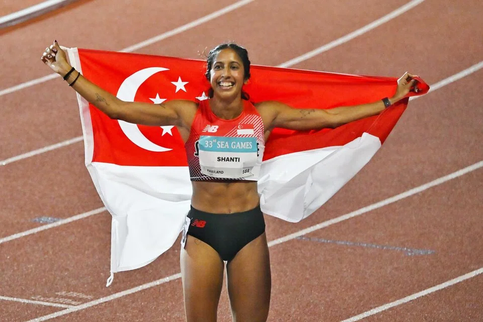 Shanti Pereira, emas 100 meter, Sukan SEA