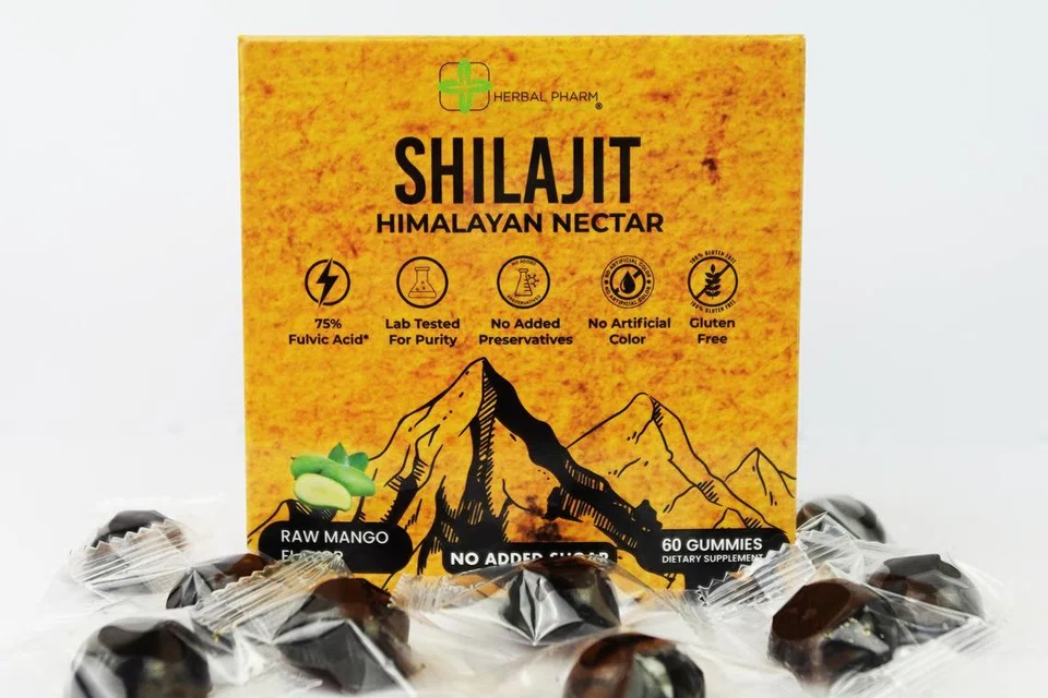 Produk Shilajit Himalayan Nectar gummy, atau gula-gula getah, ini boleh diambil dua biji setiap hari dengan makanan. 