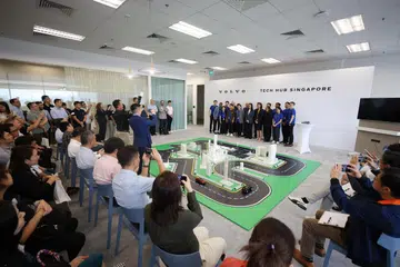 Hab teknologi Volvo terdiri daripada makmal penyelidikan dan pembangunan serta ruang pejabat untuk jurutera.