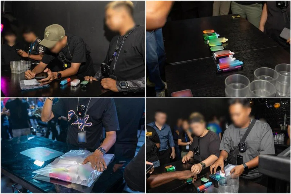 Singapura, vape, polis, SPF, HSA, serbuan, premis hiburan, Home Team