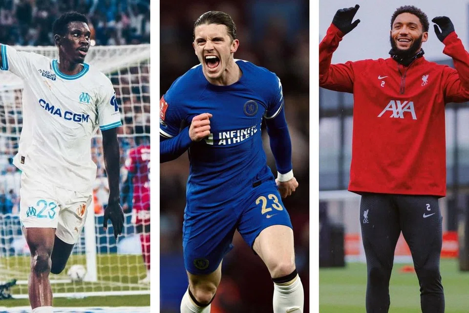 (Dari kiri) Ismaila Sarr, Conor Gallagher dan Joe Gomez.