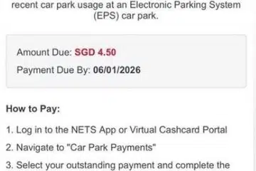 NETS menasihatkan orang ramai yang menerima e-mel meminta pembayaran untuk caj tempat meletak kereta tertunggak, agar tidak mengendahkannya.