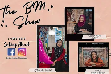 AKSI DI ARENA KARTING: Penolong kepada Editor, Hanim Mohd Salleh (kiri) bertemu dengan rapper terkenal, Fariz Jabba (tengah), yang akan mencuba sukan karting.